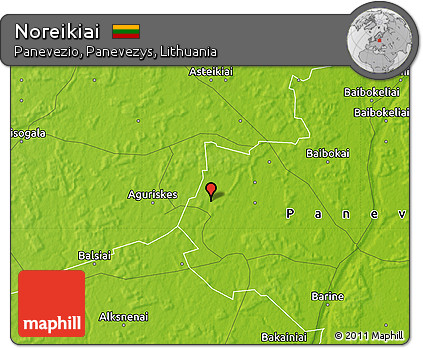 Physical Map of Noreikiai