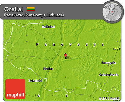 Physical Map of Oreliai