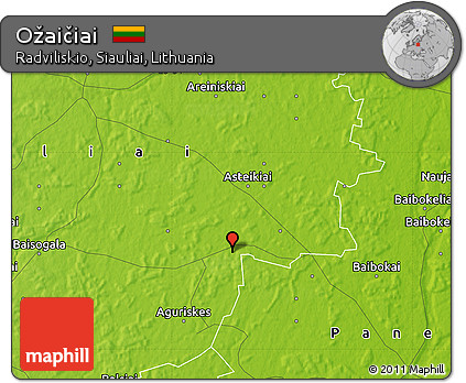 Physical Map of Ožaičiai