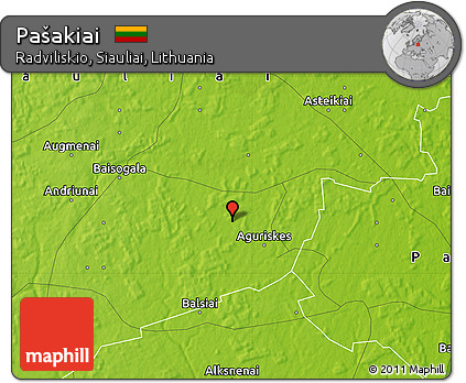 Physical Map of Pašakiai