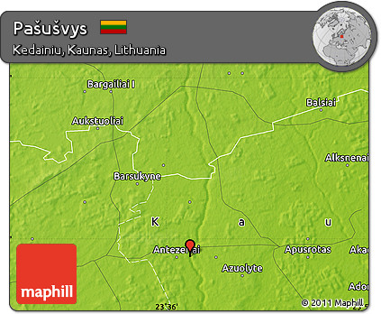 Physical Map of Pašušvys