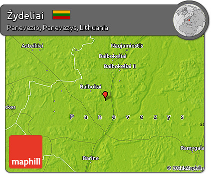Physical Map of Žydeliai