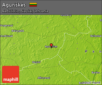Physical Map of Aguriškės