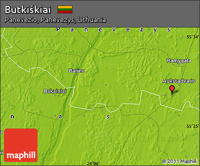 Physical Map of Butkiškiai