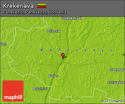 Physical Map of Krekenava