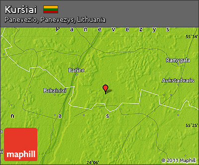Physical Map of Kuršiai