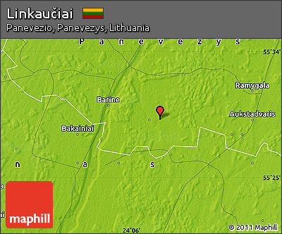 Physical Map of Linkaučiai