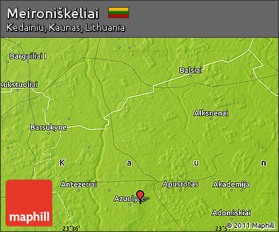 Physical Map of Meironiškėliai