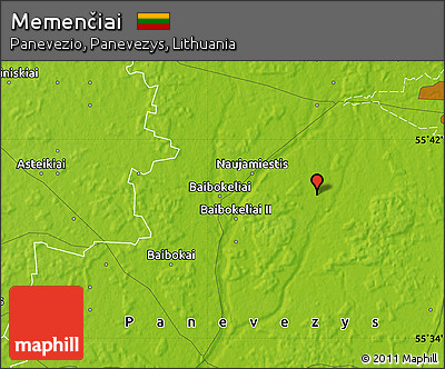 Physical Map of Memenčiai