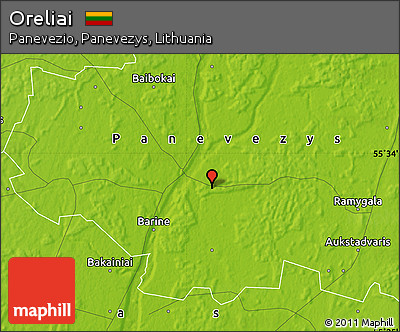 Physical Map of Oreliai