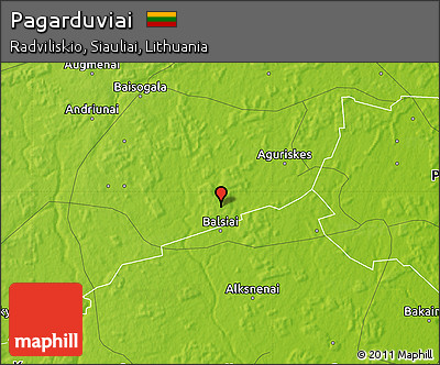 Physical Map of Pagarduviai