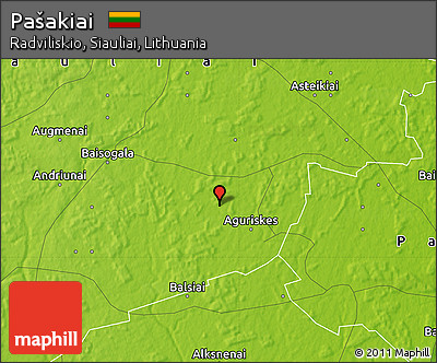 Physical Map of Pašakiai