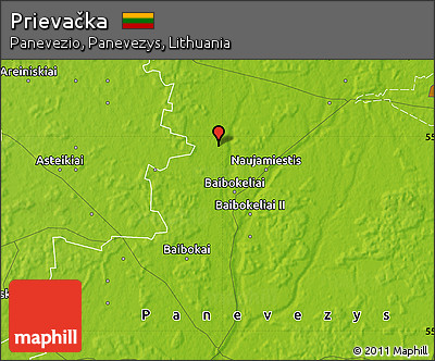 Physical Map of Prievačka