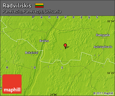 Physical Map of Radviliškis