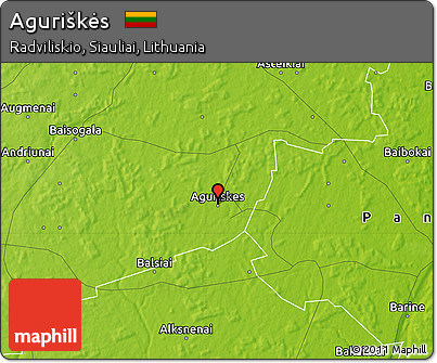 Physical Map of Aguriškės