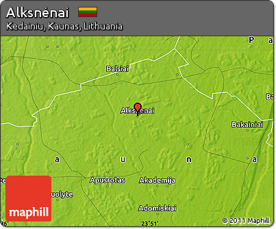 Physical Map of Alksnėnai