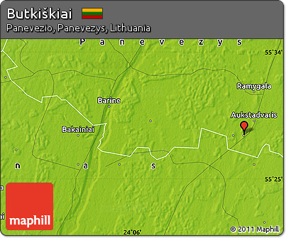 Physical Map of Butkiškiai