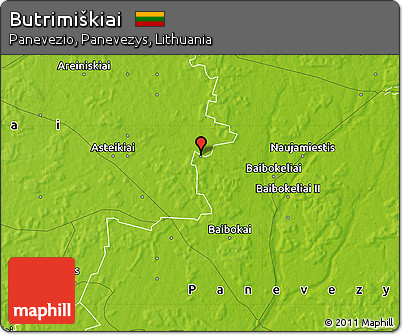 Physical Map of Butrimiškiai