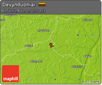 Physical Map of Devynduoniai