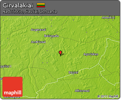 Physical Map of Girvalakiai
