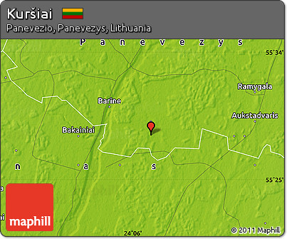 Physical Map of Kuršiai