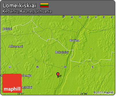 Physical Map of Lomeikiškiai