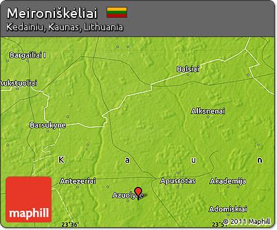 Physical Map of Meironiškėliai