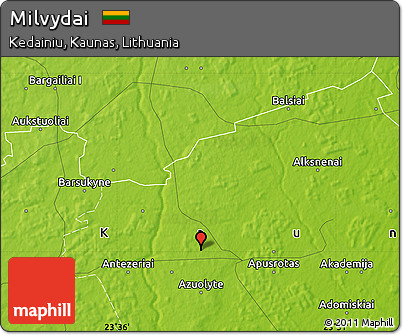 Physical Map of Milvydai