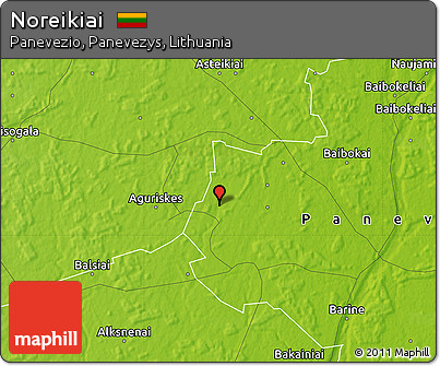 Physical Map of Noreikiai