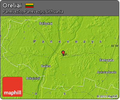 Physical Map of Oreliai