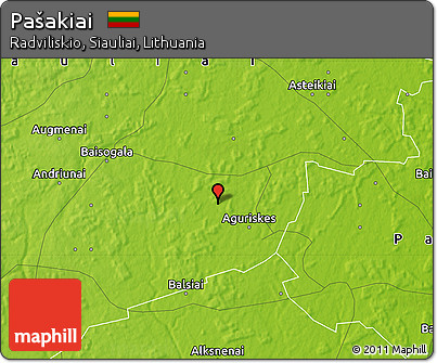 Physical Map of Pašakiai