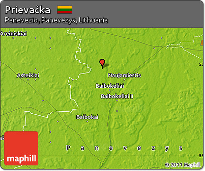 Physical Map of Prievačka