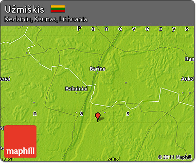 Physical Map of Užmiškis