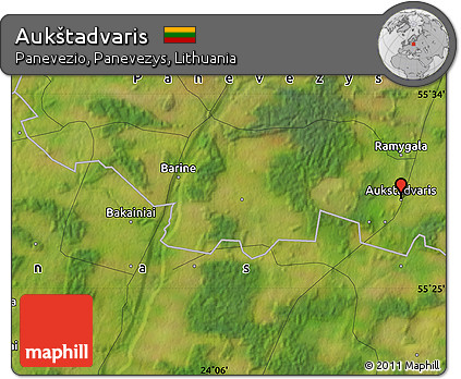 Satellite Map of Aukštadvaris