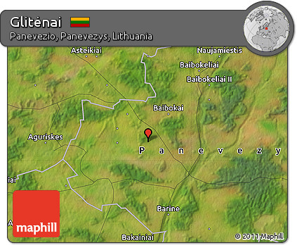 Satellite Map of Glitėnai