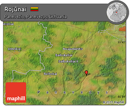 Satellite Map of Rojūnai