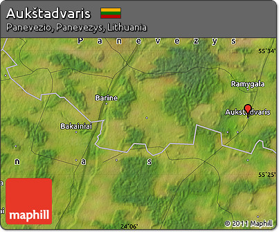 Satellite Map of Aukštadvaris