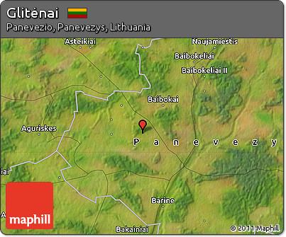 Satellite Map of Glitėnai