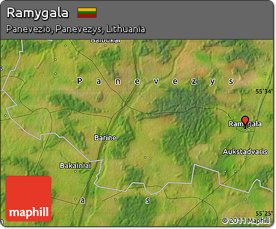 Satellite Map of Ramygala