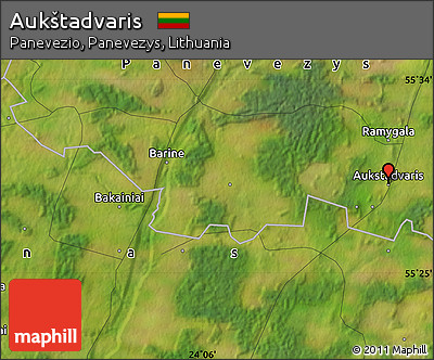 Satellite Map of Aukštadvaris