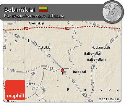 Shaded Relief Map of Bobiniškiai