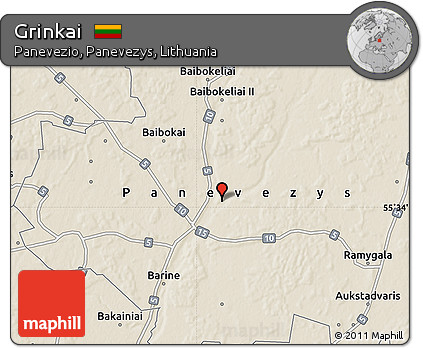 Shaded Relief Map of Grinkai