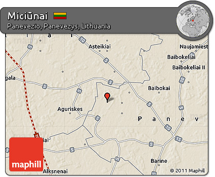 Shaded Relief Map of Miciūnai
