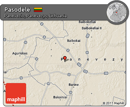 Shaded Relief Map of Pasodėlė
