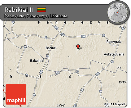 Shaded Relief Map of Rabikiai II