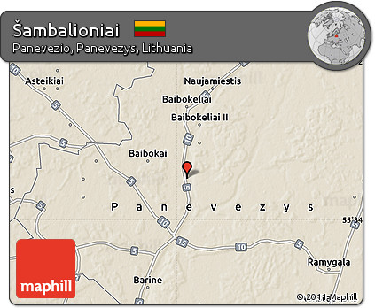 Shaded Relief Map of Šambalioniai