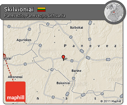 Shaded Relief Map of Skilvioniai