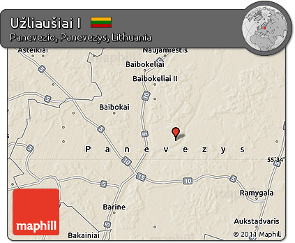Shaded Relief Map of Užliaušiai I