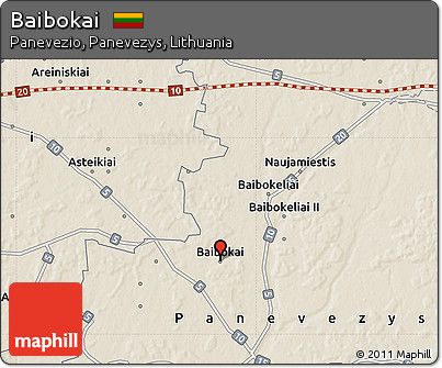 Shaded Relief Map of Baibokai