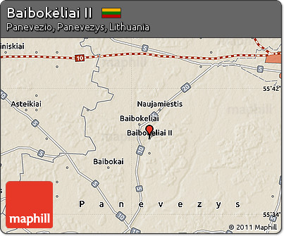 Shaded Relief Map of Baibokėliai II